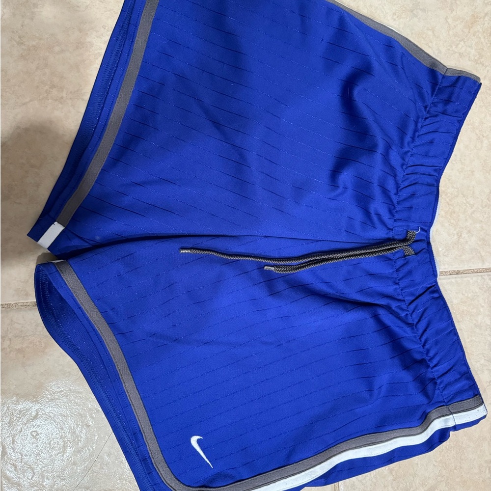 Nike Women's Royal Blue Athletic Shorts with Gray Trim